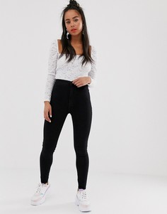 Черные джеггинсы Bershka-Черный