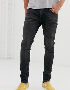 Черные выбеленные джинсы скинни с потертостями Nudie Jeans Co-Черный цвет