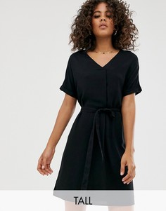 Черное платье-туника с ремнем New Look Tall-Черный