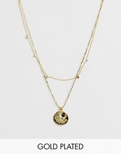 Позолоченное ожерелье с подвеской и камнем для родившихся в июне Wanderlust & Co - June Birthstone-Золотой