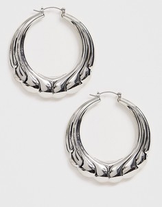 Серебристые серьги-кольца в винтажном стиле ASOS DESIGN-Серебряный