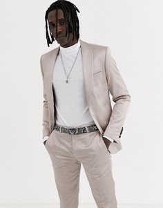 Приталенный пиджак-смокинг цвета шампанского Twisted Tailor-Кремовый