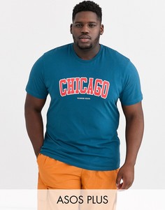 Oversize-футболка с рисунком города ASOS DESIGN Plus-Синий