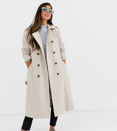 Двубортное пальто в стиле милитари Y.A.S Petite-Кремовый