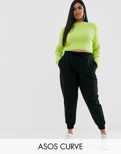 Базовые джоггеры со шнурком ASOS DESIGN Curve-Черный