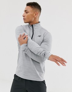 Серый свитшот с молнией New Balance running anticipate