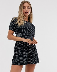 Трикотажный ромпер в горошек ASOS DESIGN-Мульти