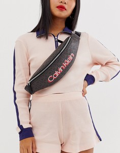 Сумка-кошелек на пояс с монограммой Calvin Klein Jeans-Коричневый