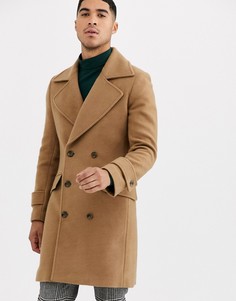 Свободное пальто с острыми лацканами в стиле милитари Gianni Feraud Рremium-Коричневый