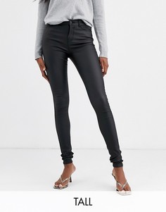 Черные джинсы скинни с покрытием Vero Moda Tall-Черный