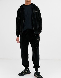 Темно-серые велюровые джоггеры Lacoste L!VE-Черный