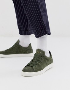 Зеленые замшевые кроссовки Selected Homme-Зеленый
