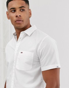 Поплиновая рубашка с короткими рукавами Tommy Jeans-Белый
