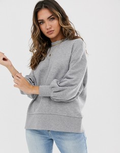 Серый меланжевый свитшот с широкими рукавами ASOS Design