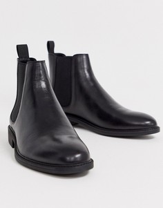 Черные кожаные ботинки челси Office mannage-Черный