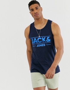 Синяя майка с логотипом Jack & Jones Core-Синий