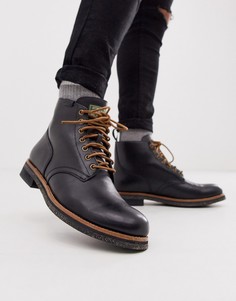 Кожаные армейские ботинки черного цвета со шнуровкой Polo Ralph Lauren-Черный