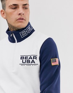Свитшот с короткой молнией Bear USA-Белый