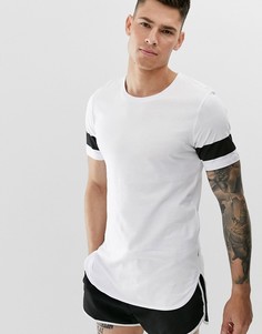 Белая футболка с лентой на рукавах и логотипом Jack & Jones Core-Белый