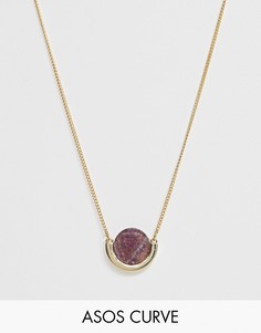 Золотистое ожерелье с агатом и планкой ASOS DESIGN Curve-Золотой