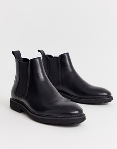 Черные кожаные ботинки челси на толстой подошве Office-Черный