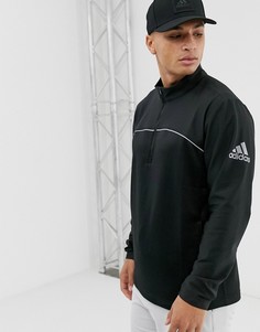 Черная куртка с короткой молнией adidas golf-Черный