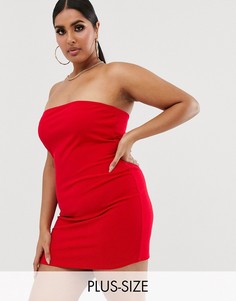 Красное платье-бандо мини для вечеринок Fashionkilla Plus-Красный