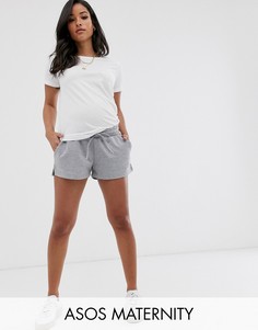 Трикотажные шорты ASOS DESIGN Maternity-Серый