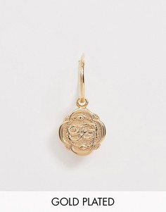 Серьга-кольцо в виде змеи из позолоченного серебра Regal Rose-Золотой