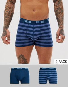 Комплект из 2 темно-синих боксеров в полоску Puma-Темно-синий