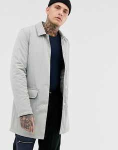 Серый однобортный макинтош ASOS DESIGN