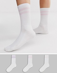 3 пары носков с полосками French Connection-Белый