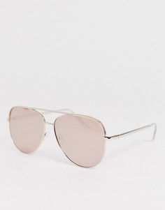 Розово-золотистые солнцезащитные очки-авиаторы с затемненными стеклами ASOS DESIGN-Золотой