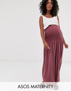 Юбка макси с присборенным поясом ASOS DESIGN Maternity-Красный