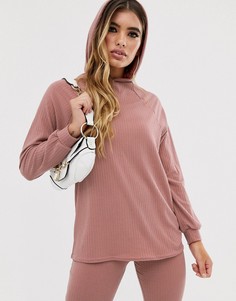 Худи розового цвета в рубчик Missguided-Розовый