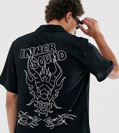 Рубашка с отложным воротником и графическим принтом COLLUSION-Черный