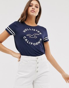 Футболка с логотипом Hollister-Темно-синий