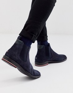 Темно-синие замшевые ботинки челси Tommy Hilfiger-Темно-синий