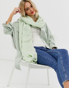 Зеленый легкий длинный шарф с необработанным краем ASOS DESIGN