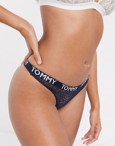 Темно-синие кружевные стринги Tommy Hilfiger-Темно-синий