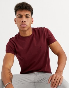 Бордовая узкая эластичная футболка Tommy Hilfiger-Красный