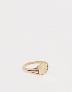 Золотистое кольцо с печаткой Sacred Hawk-Золотой