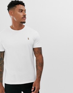 Белая хлопковая футболка с логотипом Polo Ralph Lauren-Белый