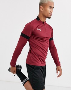 Бордовый свитшот с молнией 1/4 и черными вставками Puma Football эксклюзивно для ASOS-Красный