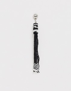 Броские серьги с кисточками и бусинами Reclaimed Vintage inspired эксклюзивно для ASOS-Черный