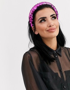 Обруч для волос с пайетками ASOS DESIGN-Розовый