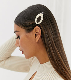 Овальная золотистая заколка для волос с кованым дизайном Missguided-Золотой