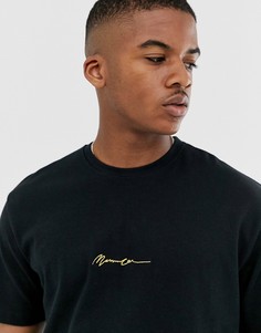 Черная oversize-футболка Mennace essentials-Черный