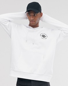 Oversize-худи белого цвета с логотипом Brooklyn Supply Co-Белый