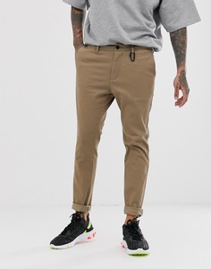 Светло-бежевые зауженные чиносы Bershka-Neutral